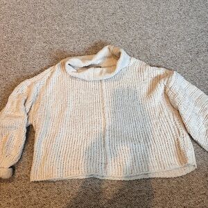 Free People Cream Cowl Neck Sweater